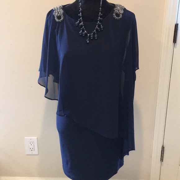 Beautiful navy blue dress - perfect for weddings - Picture 2 of 4